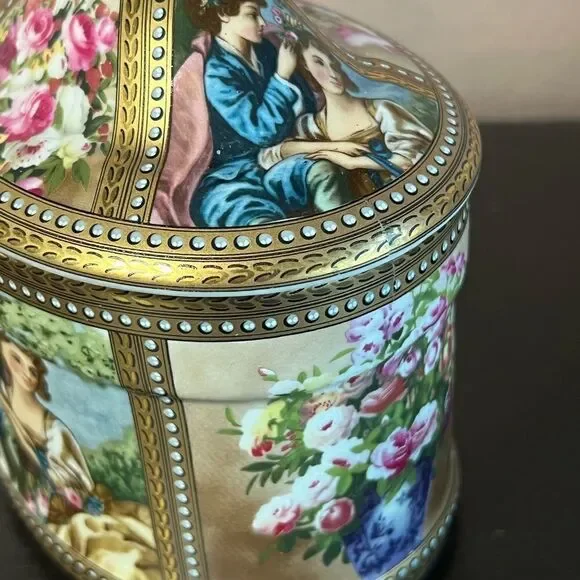 Limoges France vintage hand painted lidded jar - Picture 4 of 12